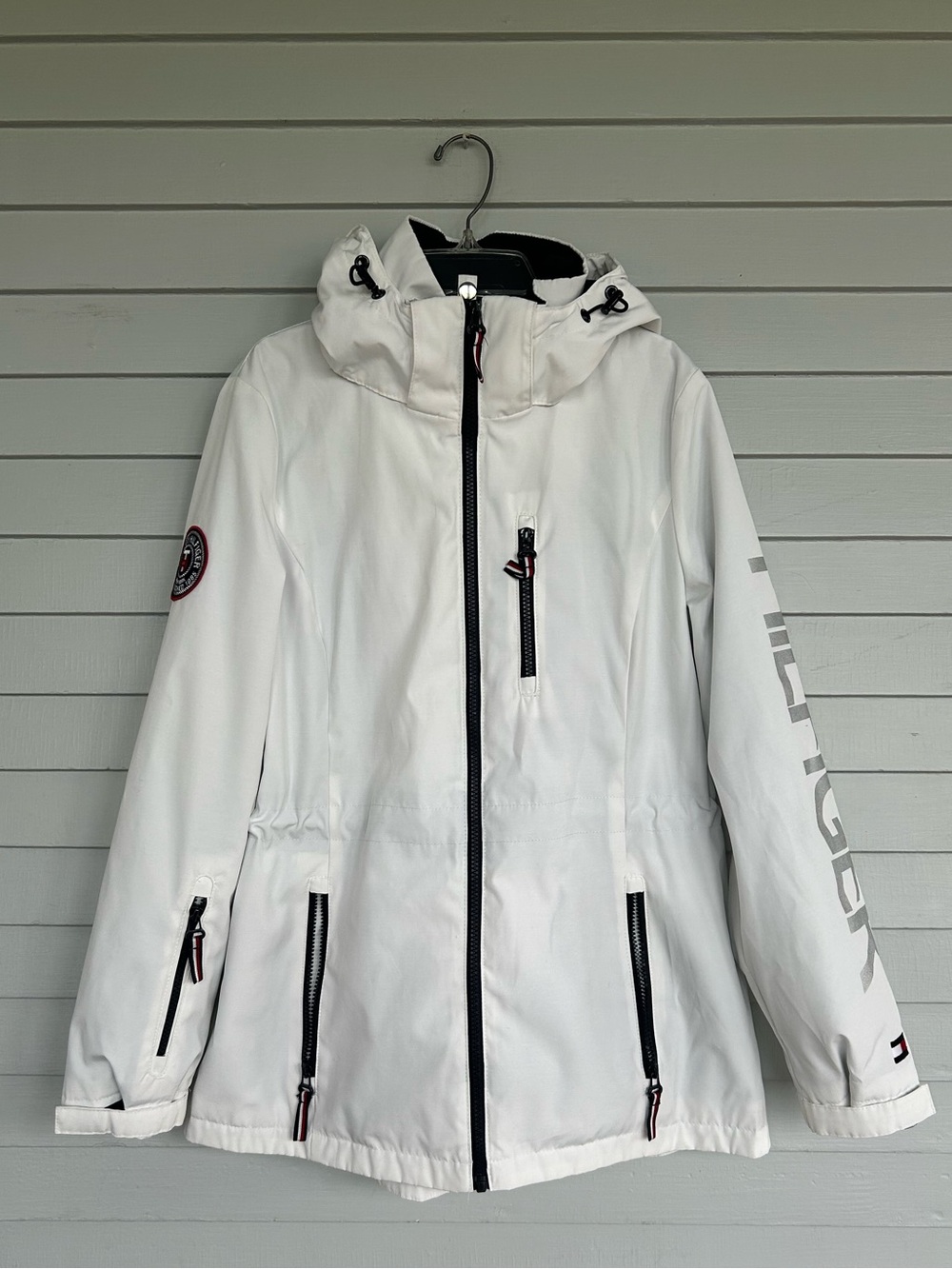Tommy Hilfiger Jacket Womens Sz S White 3 In 1 All Weather Hooded Parka Coat